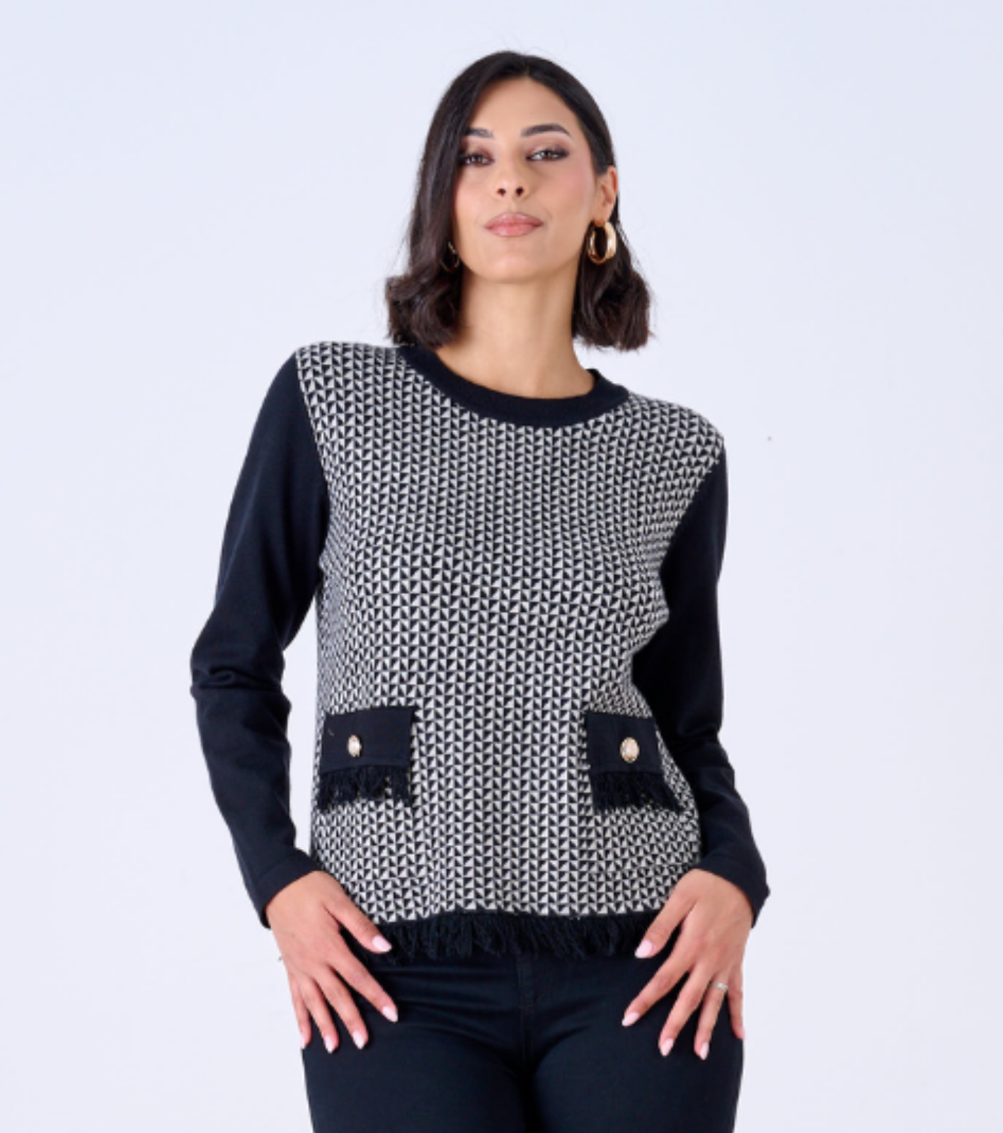 WOMEN'S S/L SWEATER 130776 Tellini S.r.l. Wholesale Clothing