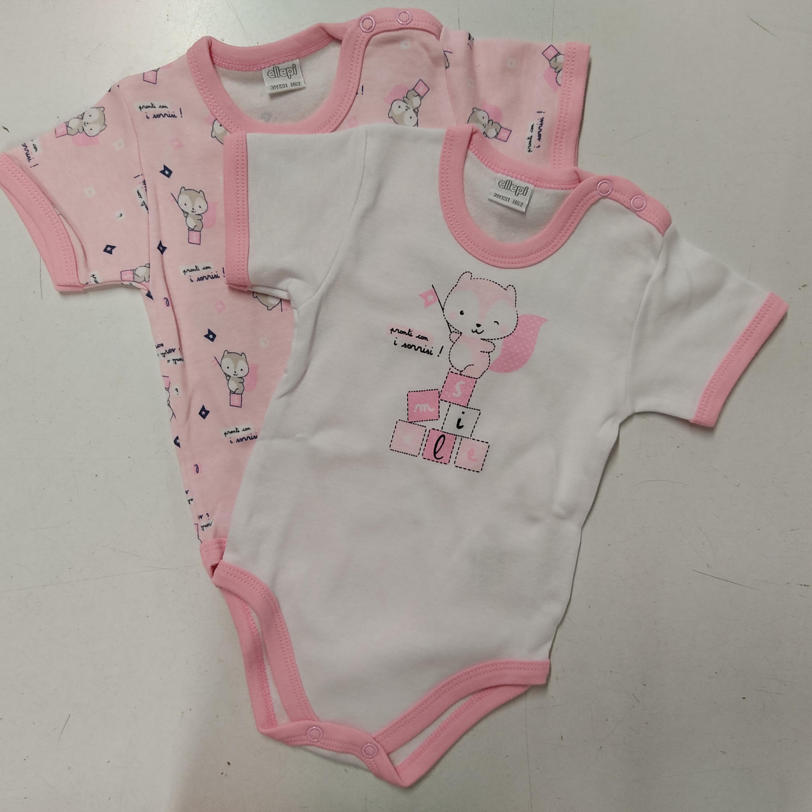 PAIR BODYSUIT UNISEX NEWBORN AF5284 Tellini S.r.l. Wholesale Clothing