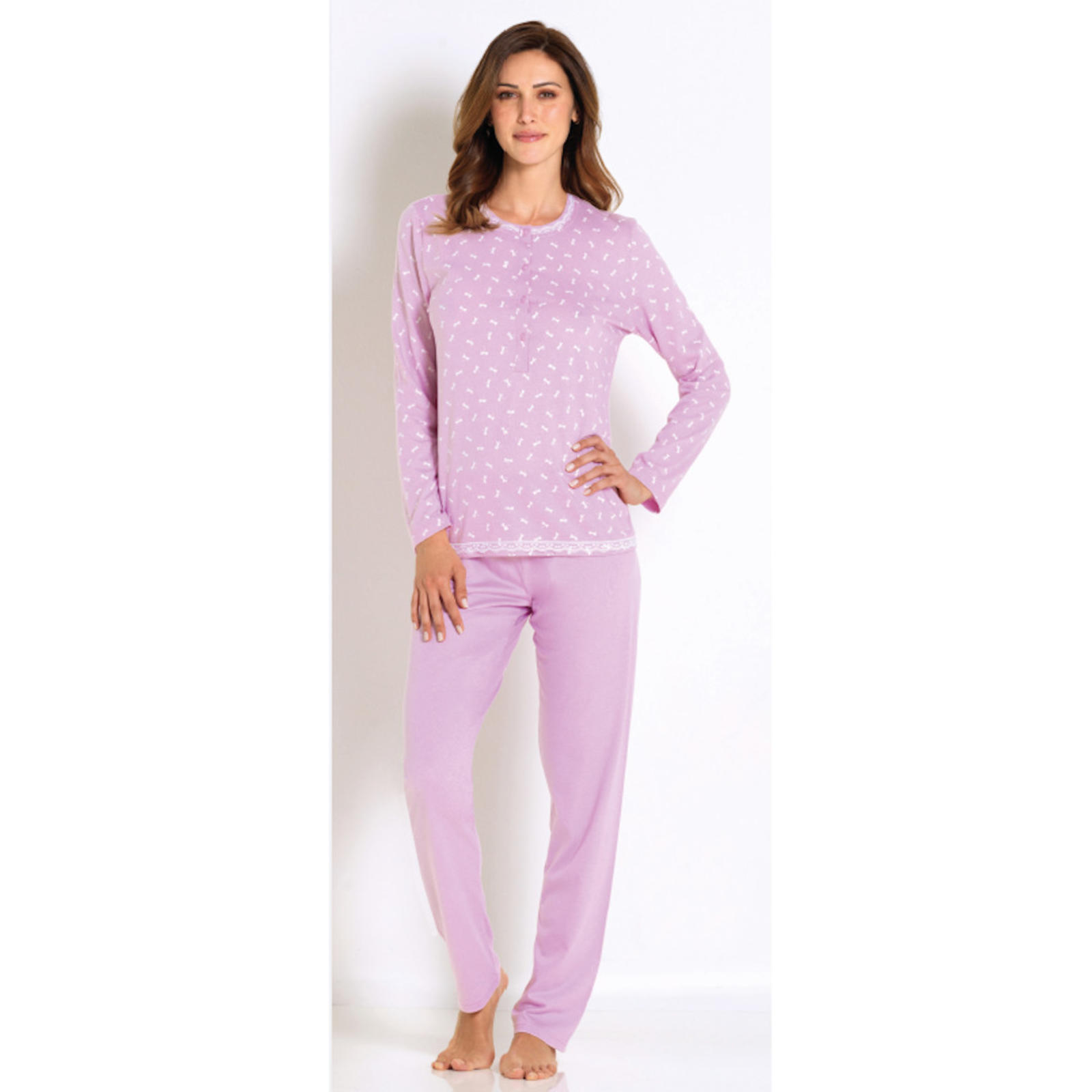 WOMEN'S PAJAMAS M/L HENLEY 173595 Tellini S.r.l. Wholesale Clothing