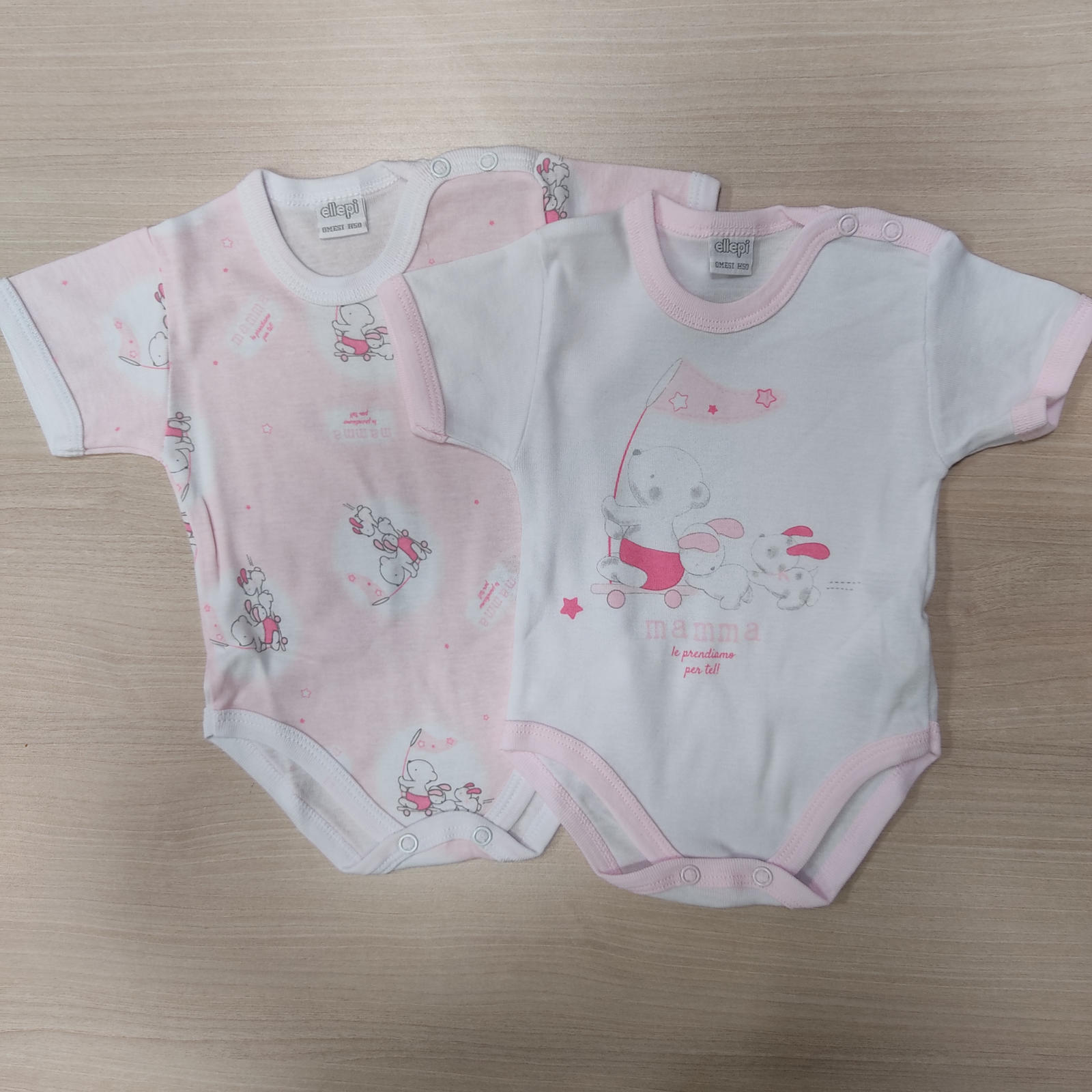 PAIR BABY ONESIE 2PCS AF5213 Tellini S.r.l. Wholesale Clothing