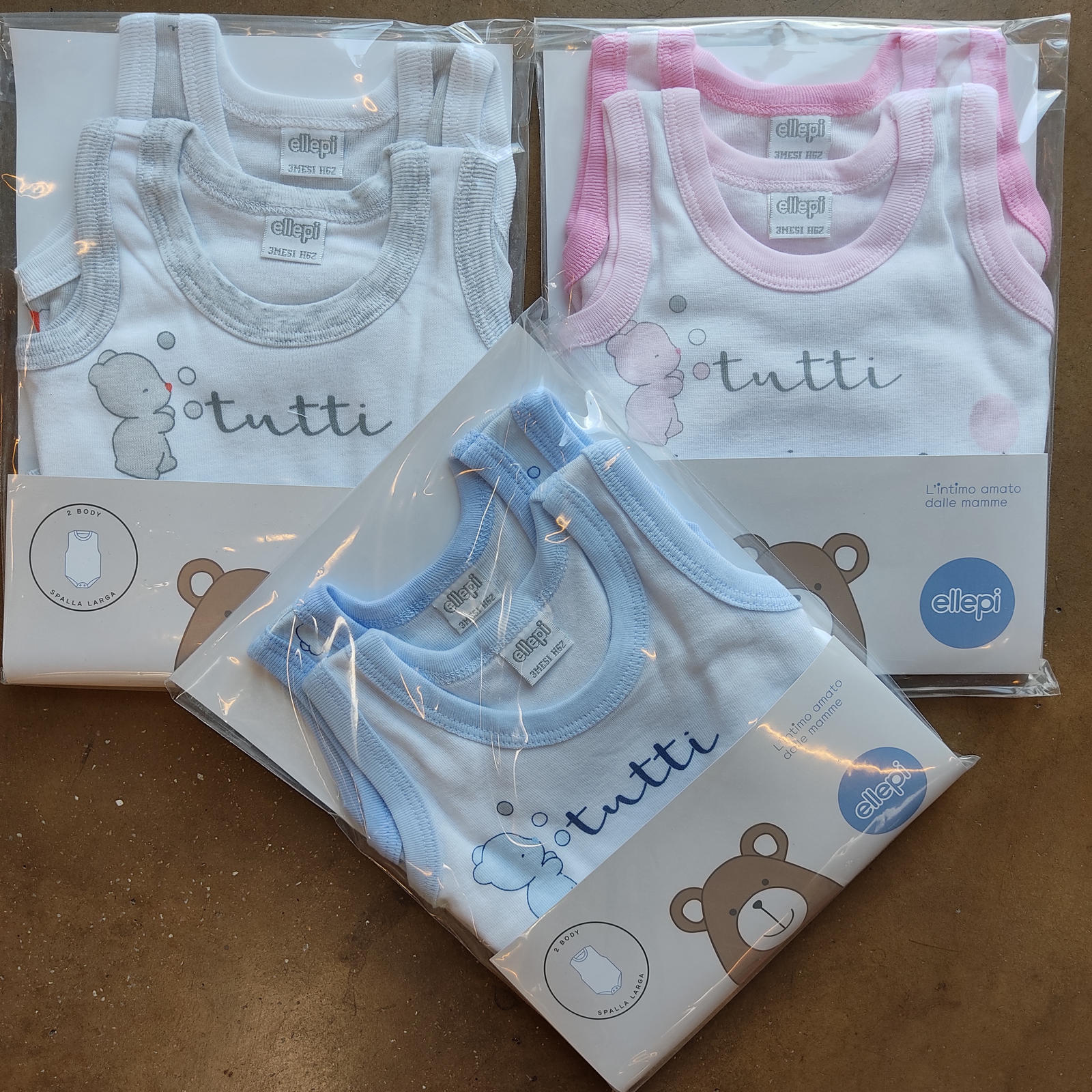 PAIR BABY ONESIE 2PCS S/M AF5217 Tellini S.r.l. Wholesale Clothing