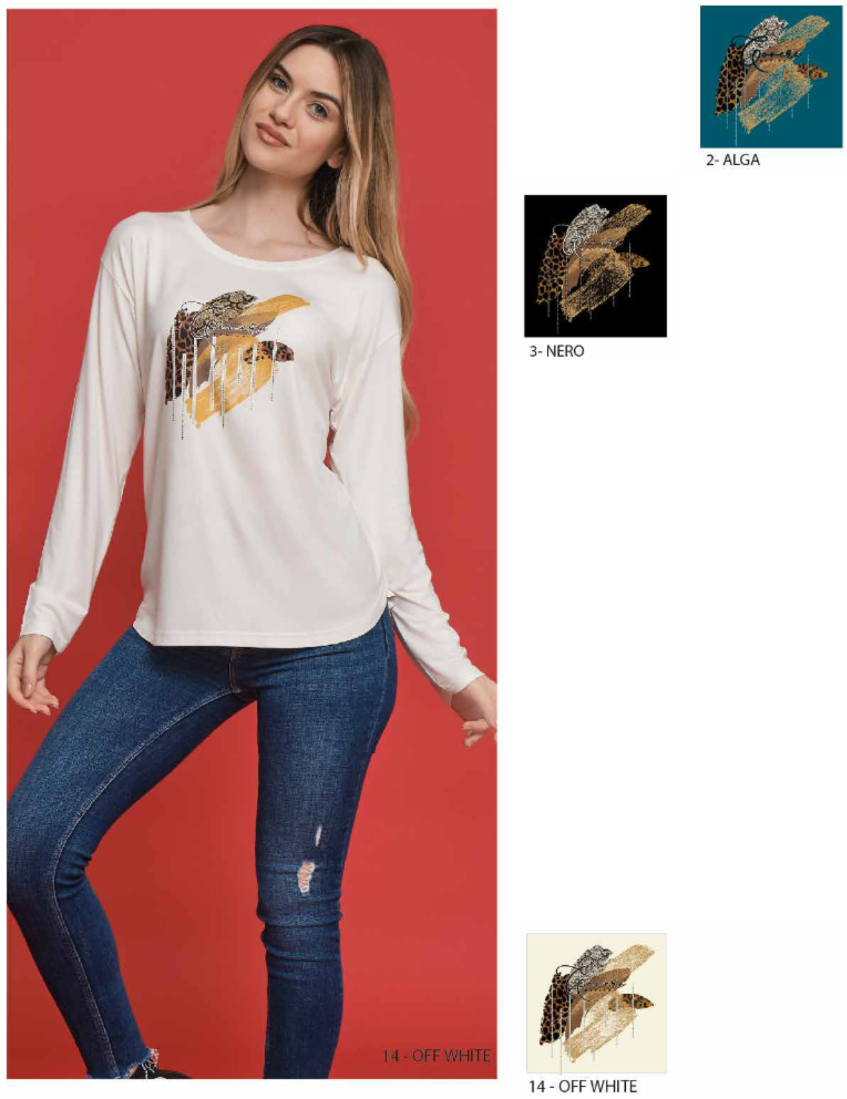 TSHIRT DONNA M/L DT3724 Tellini S.r.l. Ingrosso Abbigliamento