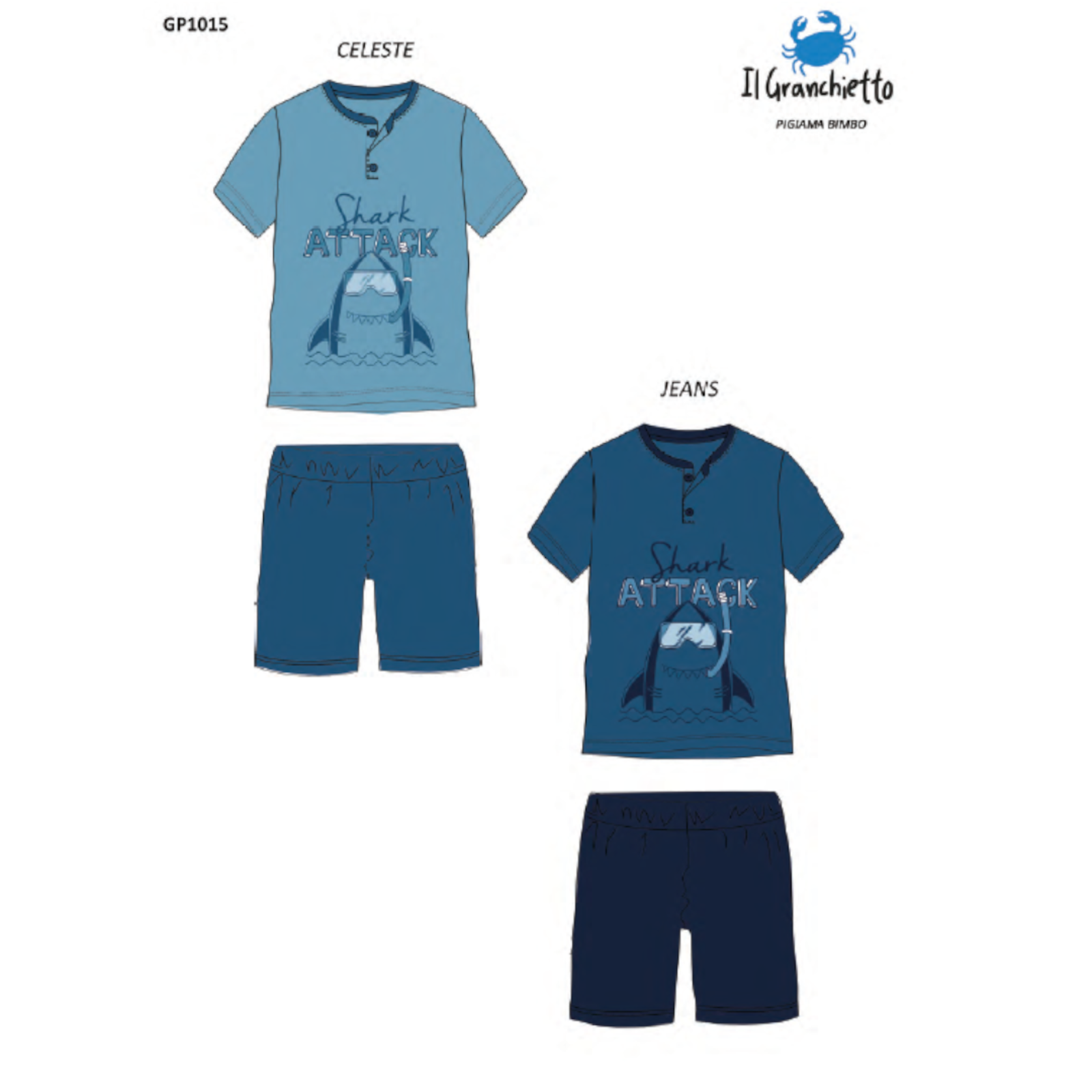 BOY'S PAJAMAS S/M GP1015 Tellini S.r.l. Wholesale Clothing