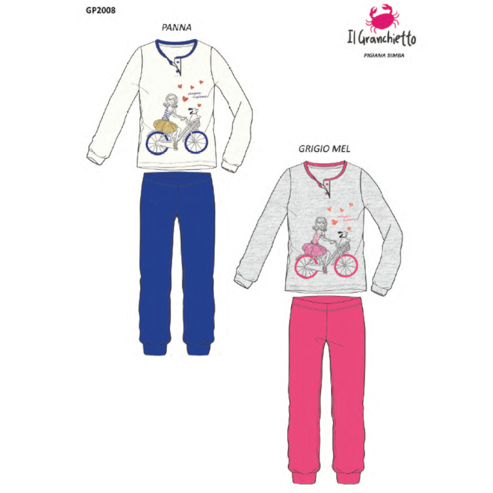 PIGIAMA BAMBINA M/L GP2008 Tellini S.r.l. Ingrosso Abbigliamento