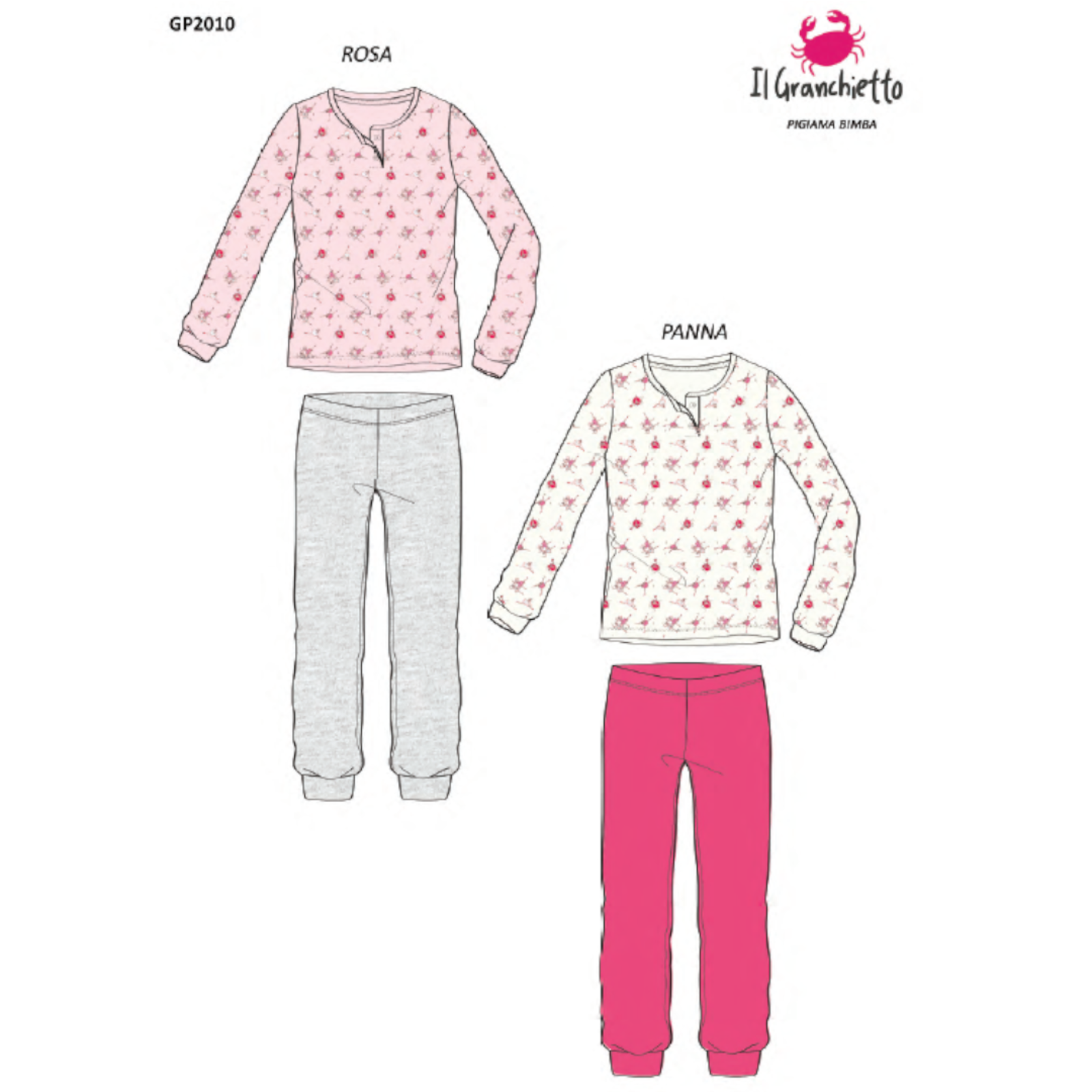 PIGIAMA BAMBINA M/L GP2010 Tellini S.r.l. Ingrosso Abbigliamento