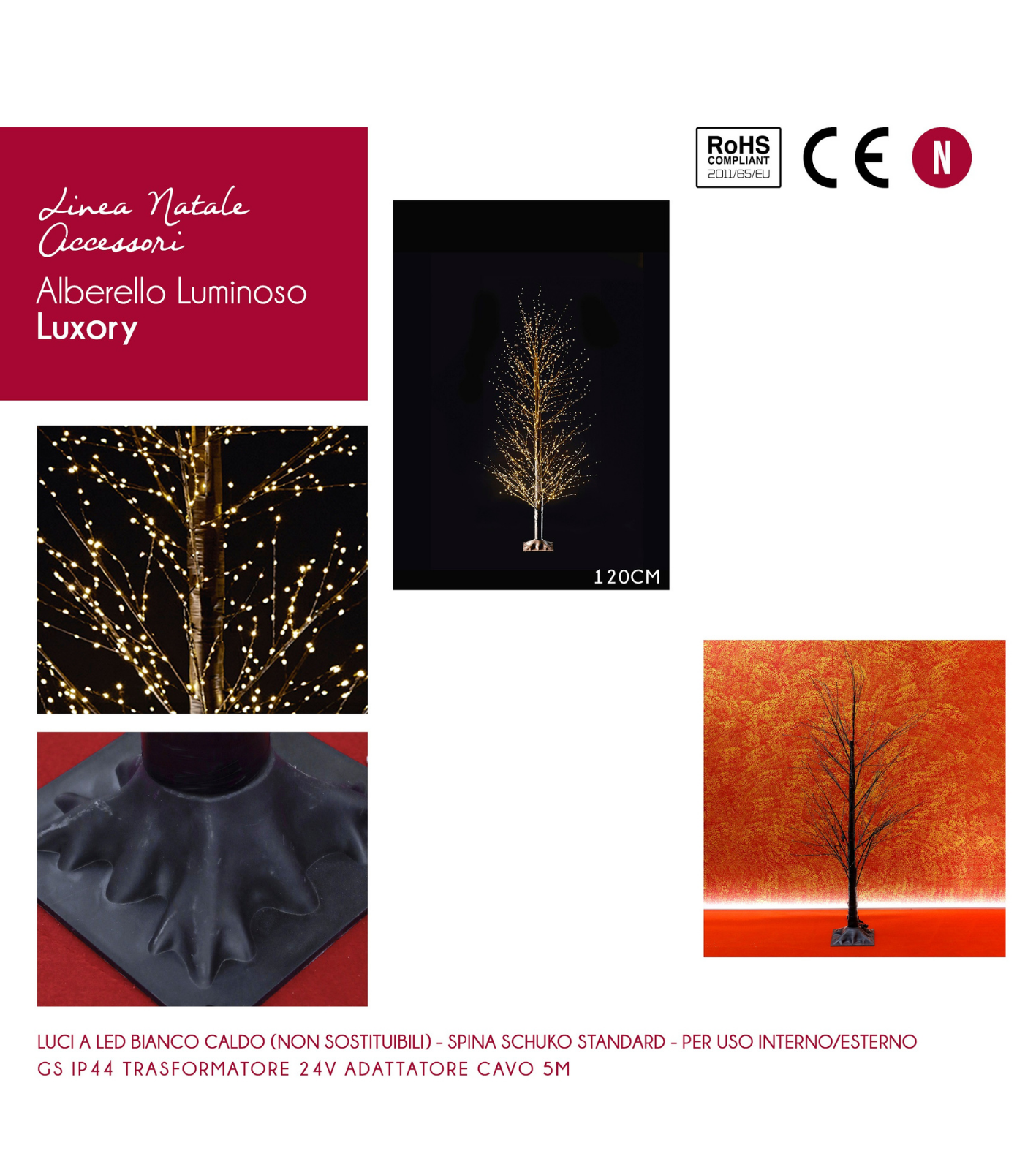 ALBERO LUMINOSO LUXORY 120CM Tellini S.r.l. Ingrosso Abbigliamento