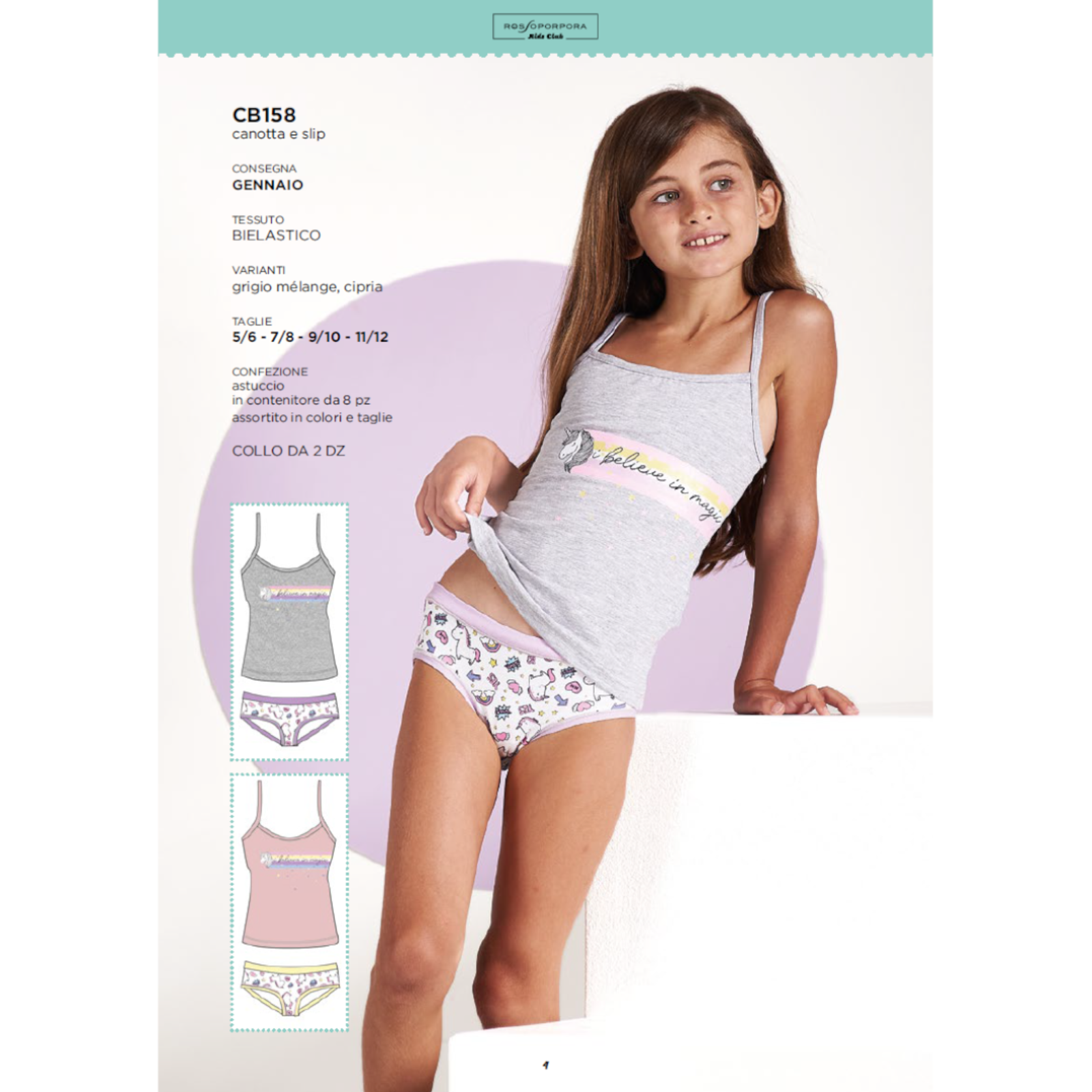 COMPLETO INTIMO BAMBINA CB158 Tellini S.r.l. Ingrosso Abbigliamento