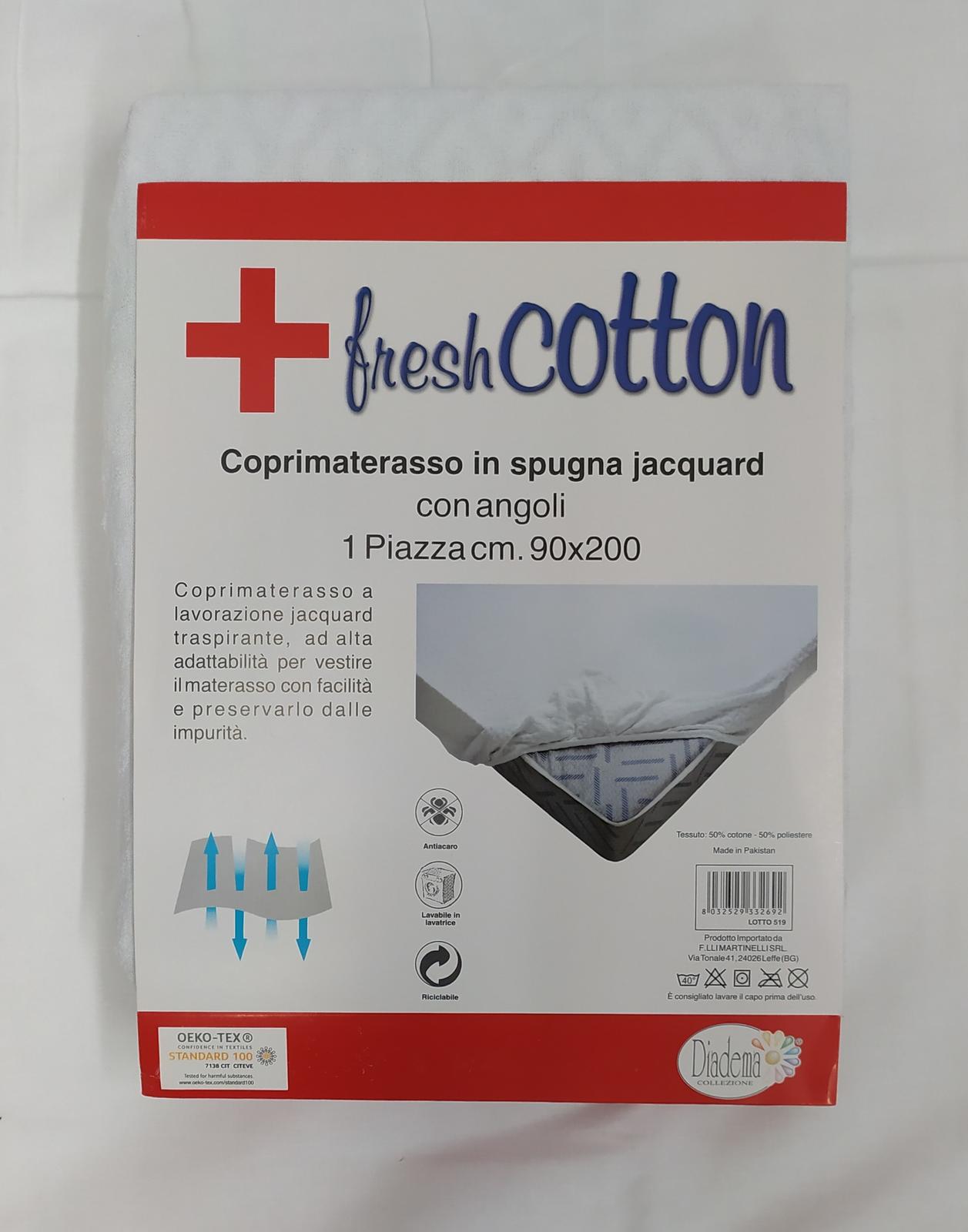 COPRIMATERASSO FRESH COTTON JACQUARD 1P 1/2 Tellini S.r.l. Ingrosso Abbigliamento