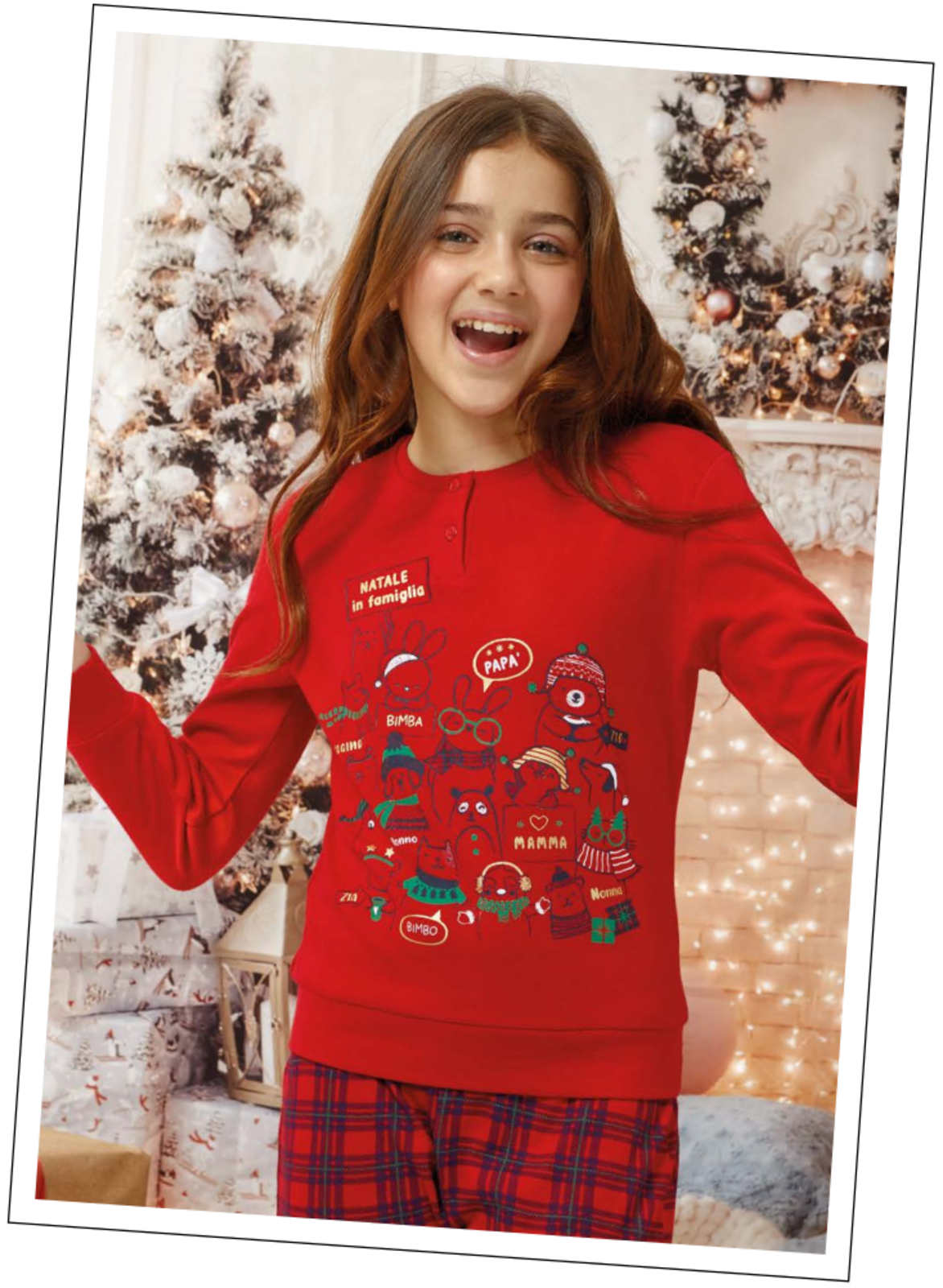 PIGIAMA NATALE BAMBINA M/L GP7071 Tellini S.r.l. Ingrosso Abbigliamento