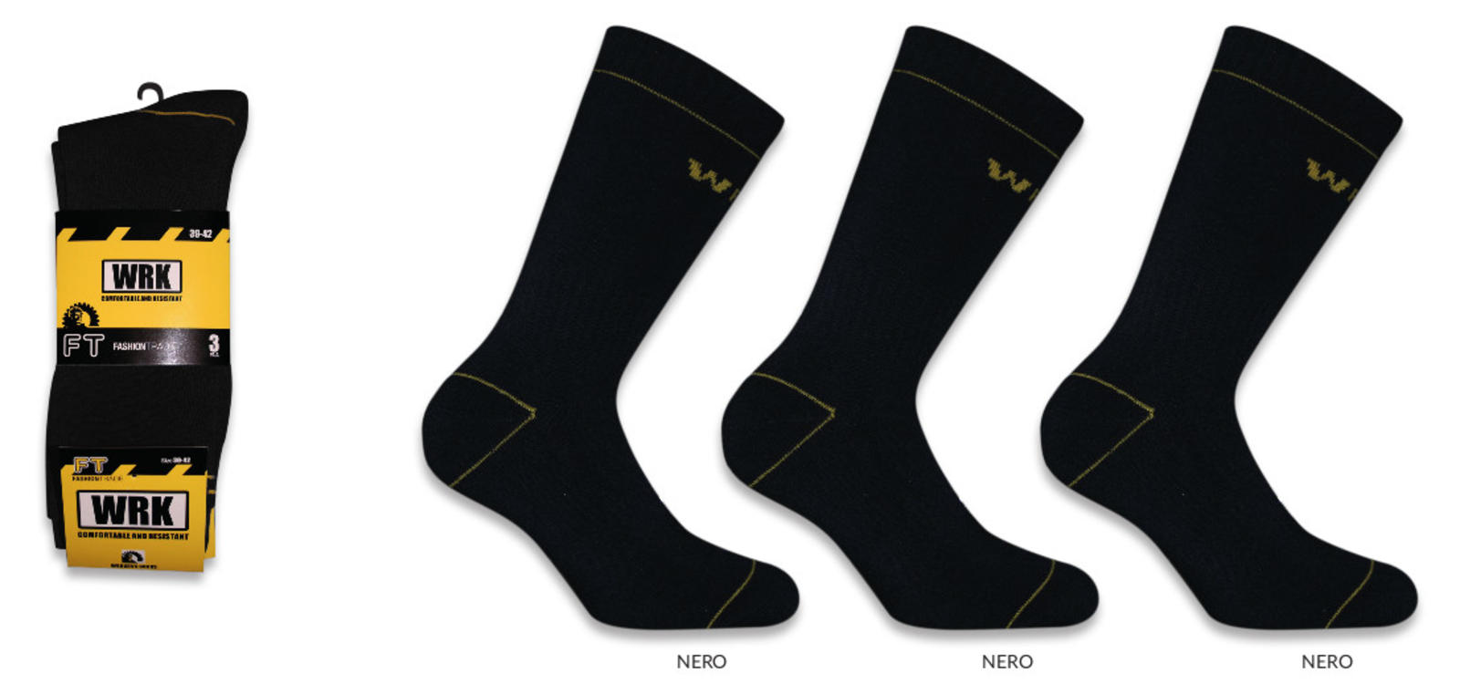 TRIO MEN'S SOCKS WRK-06 WORK Tellini S.r.l. Wholesale Clothing