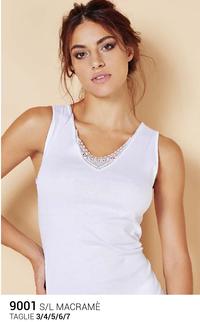 WOMEN'S TANK TOP S/L 9001 LACE Tellini S.r.l. Wholesale Clothing