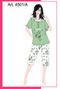 WOMEN'S PAJAMAS M/M 4501A Tellini S.r.l. Wholesale Clothing