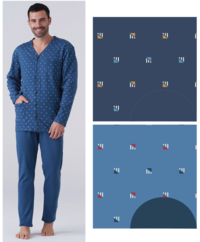 PIGIAMA APERTO UOMO M/L KY7106 Tellini S.r.l. Wholesale Clothing