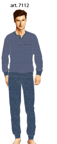 MEN'S FITTED PAJAMAS S/L 7112 Tellini S.r.l. Wholesale Clothing