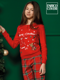 GIRL'S CHRISTMAS PAJAMAS S/L EP7059 Tellini S.r.l. Wholesale Clothing