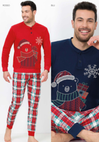 MEN'S S/L PAJAMAS GP2042 CHRISTMAS Tellini S.r.l. Wholesale Clothing