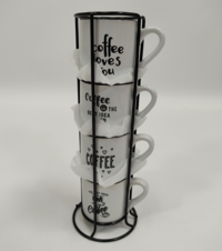 SET OF 4PCS CUPS 430207 MOMENT COFFEE Tellini S.r.l. Wholesale Clothing