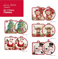 2PCS CHRISTMAS 17X17 HOLDER SET Tellini S.r.l. Wholesale Clothing