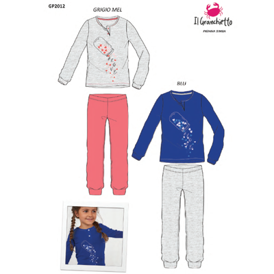 GIRL'S PAJAMA M/L GP2012 Tellini S.r.l. Wholesale Clothing