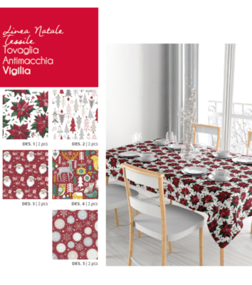 STAIN-RESISTANT CHRISTMAS EVE TABLECLOTH 6P 140X170 Tellini S.r.l. Wholesale Clothing